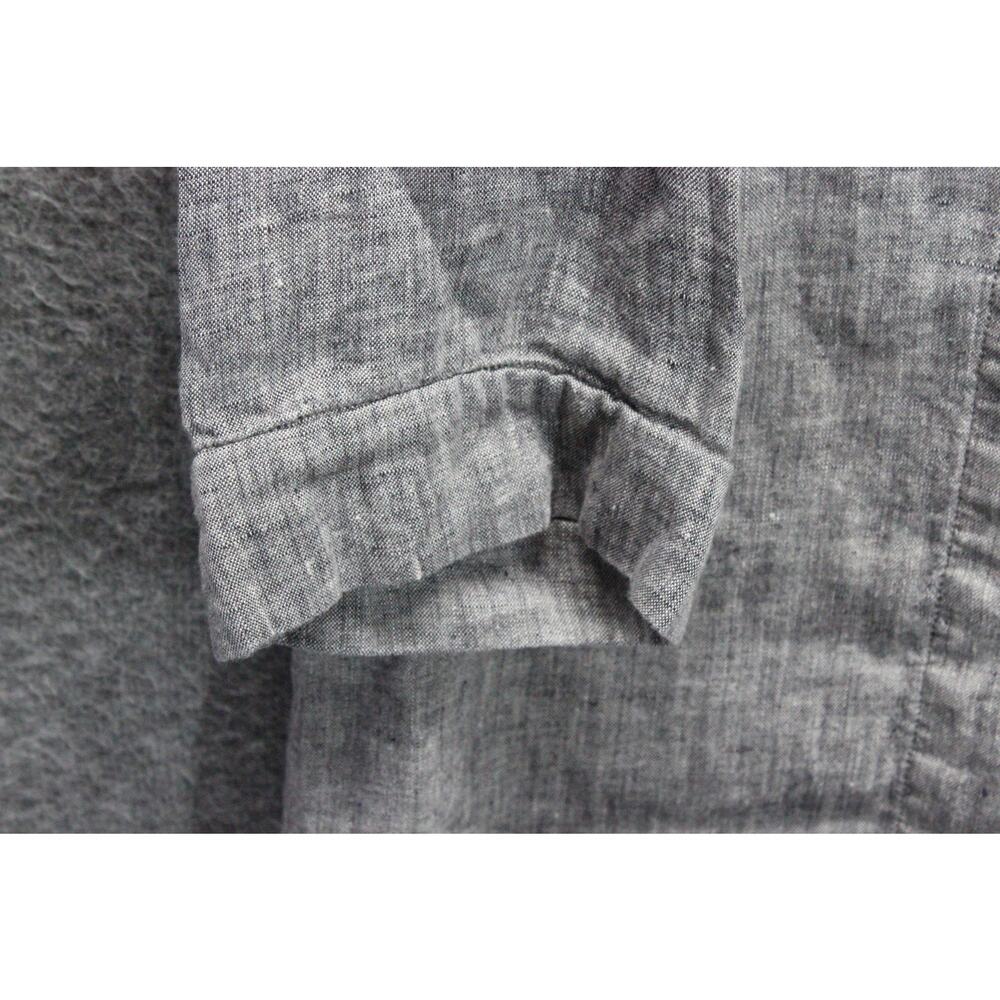 Flax Linen Button Top Gray Size Medium Lagenlook … - image 4